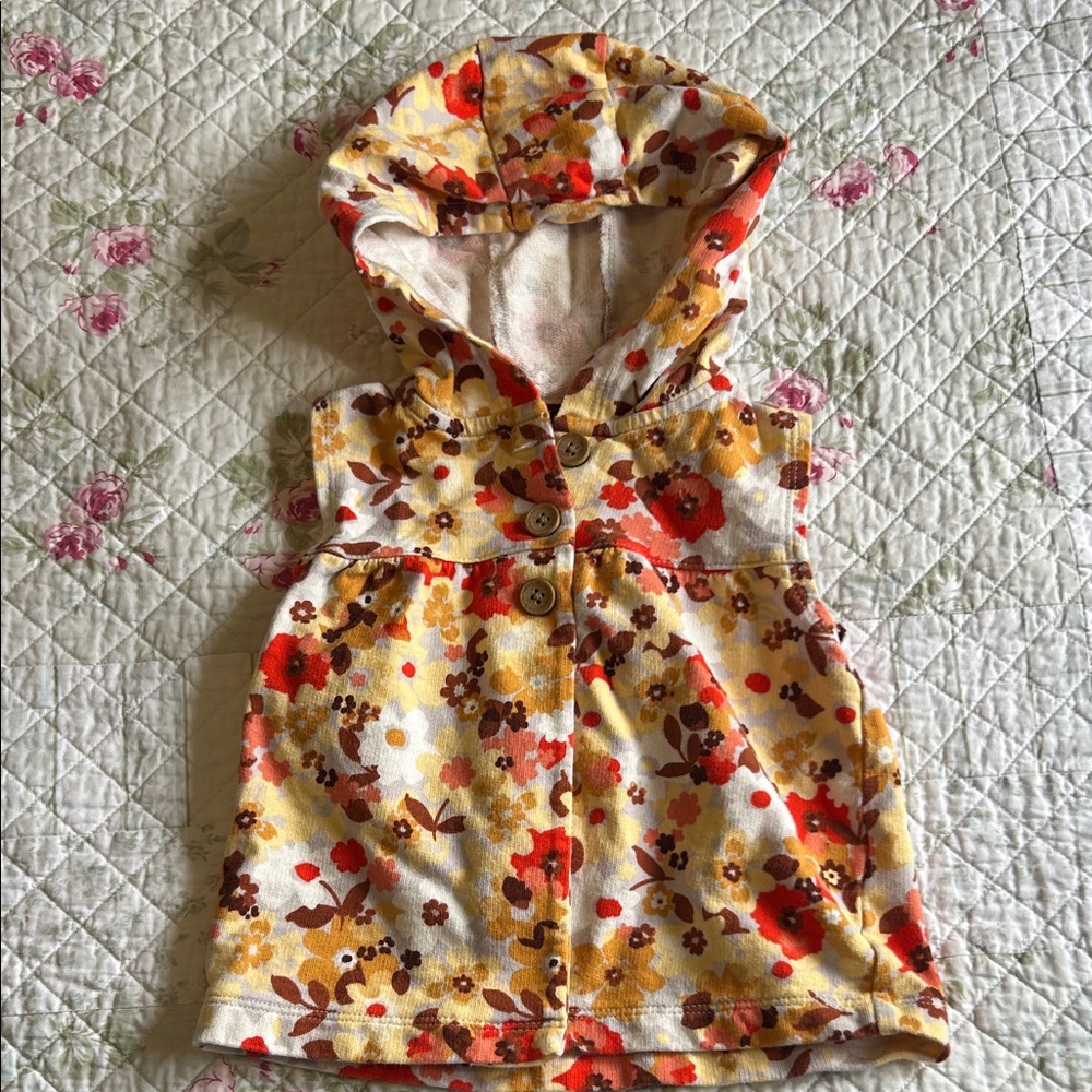 Carter's Floral Hooded Vest with Button